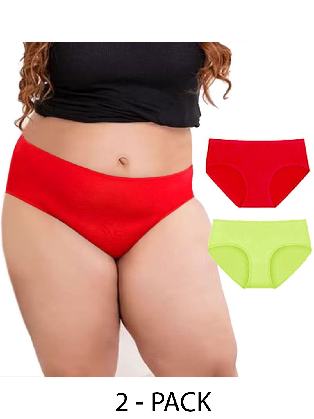 diving deep Diving DeepWomen Pack of 2 Plus Size Cotton Low Rise Hipster Briefs-picture-19