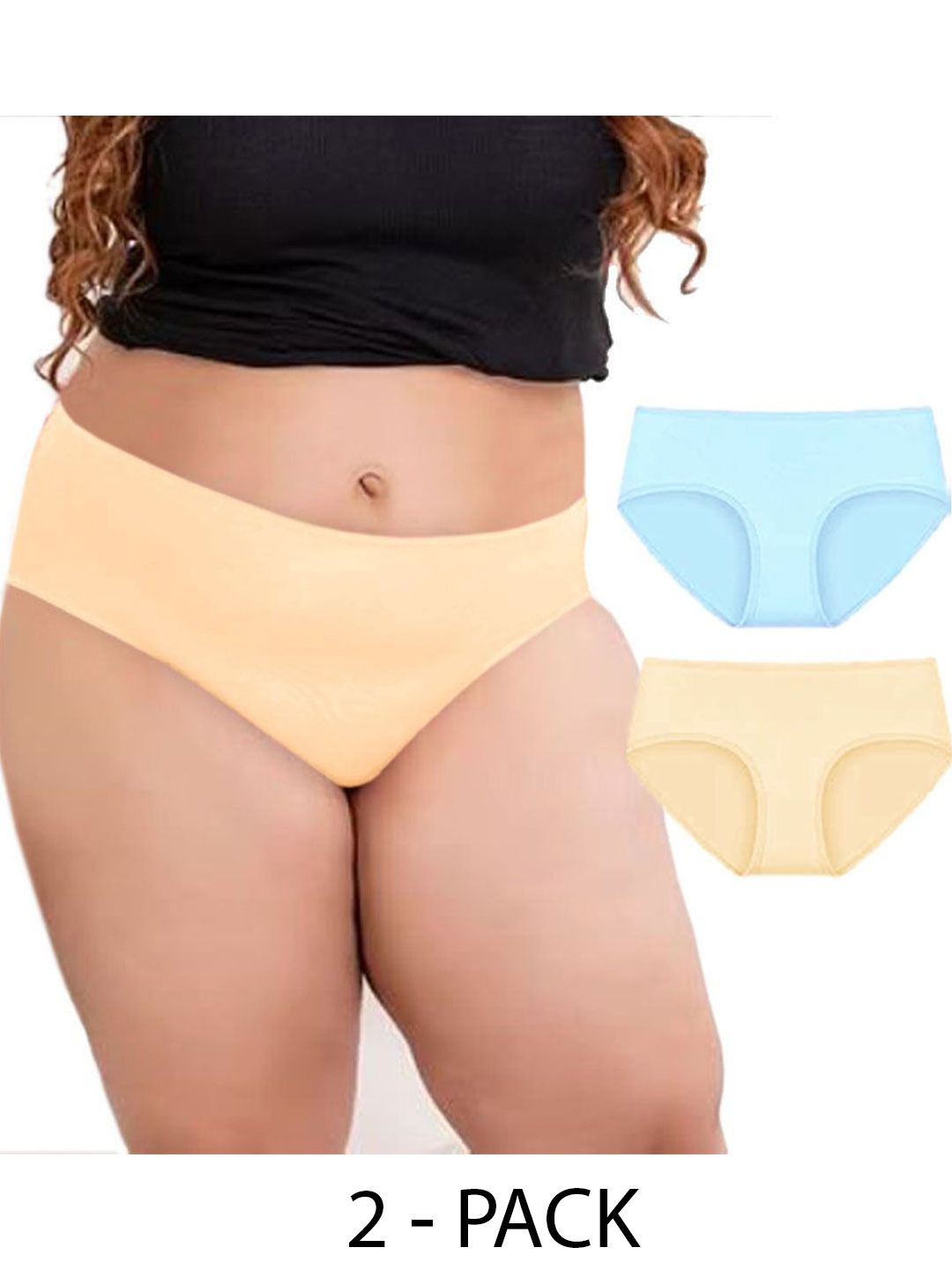 Diving Deep Women Pack of 2 Plus Size Cotton Low-Rise Hipster Briefs-picture-18