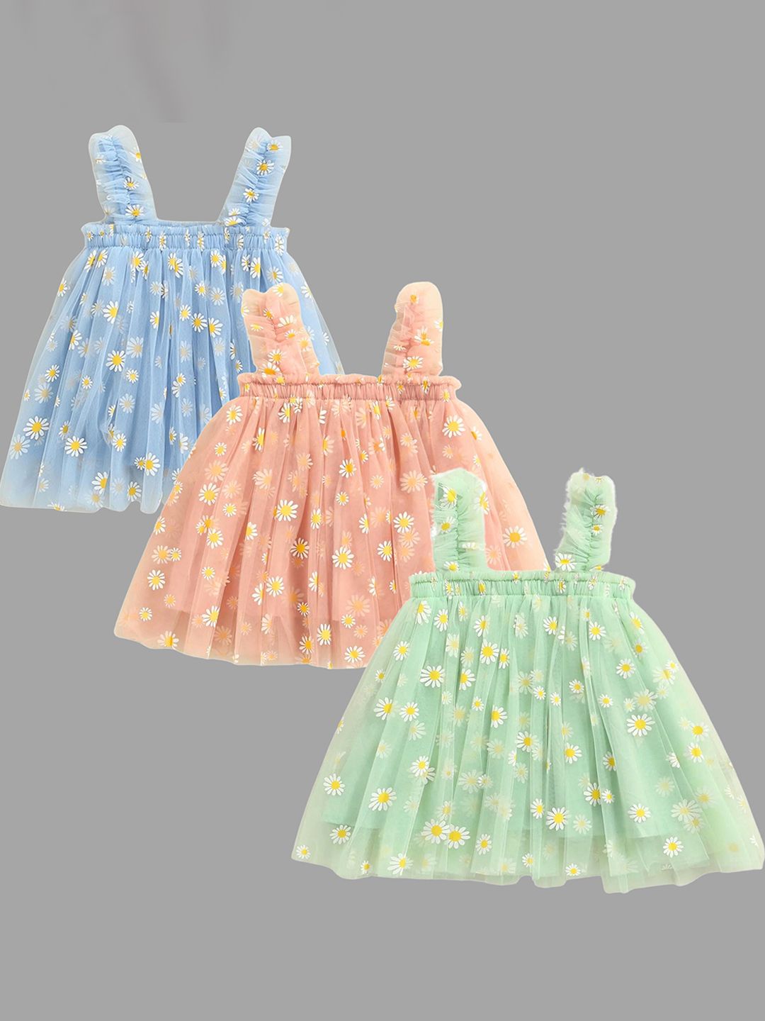 TotzTouch Floral Print Ruffled Net A-Line Dress-picture-58