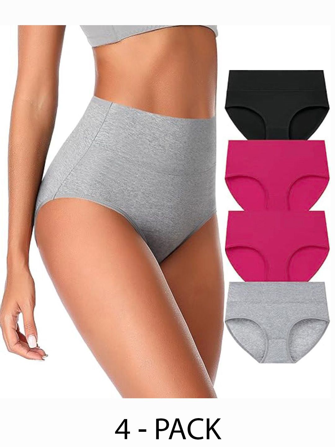 Diving Deep Women Pack of 4 Cotton High Rise Hipster Briefs-image-37