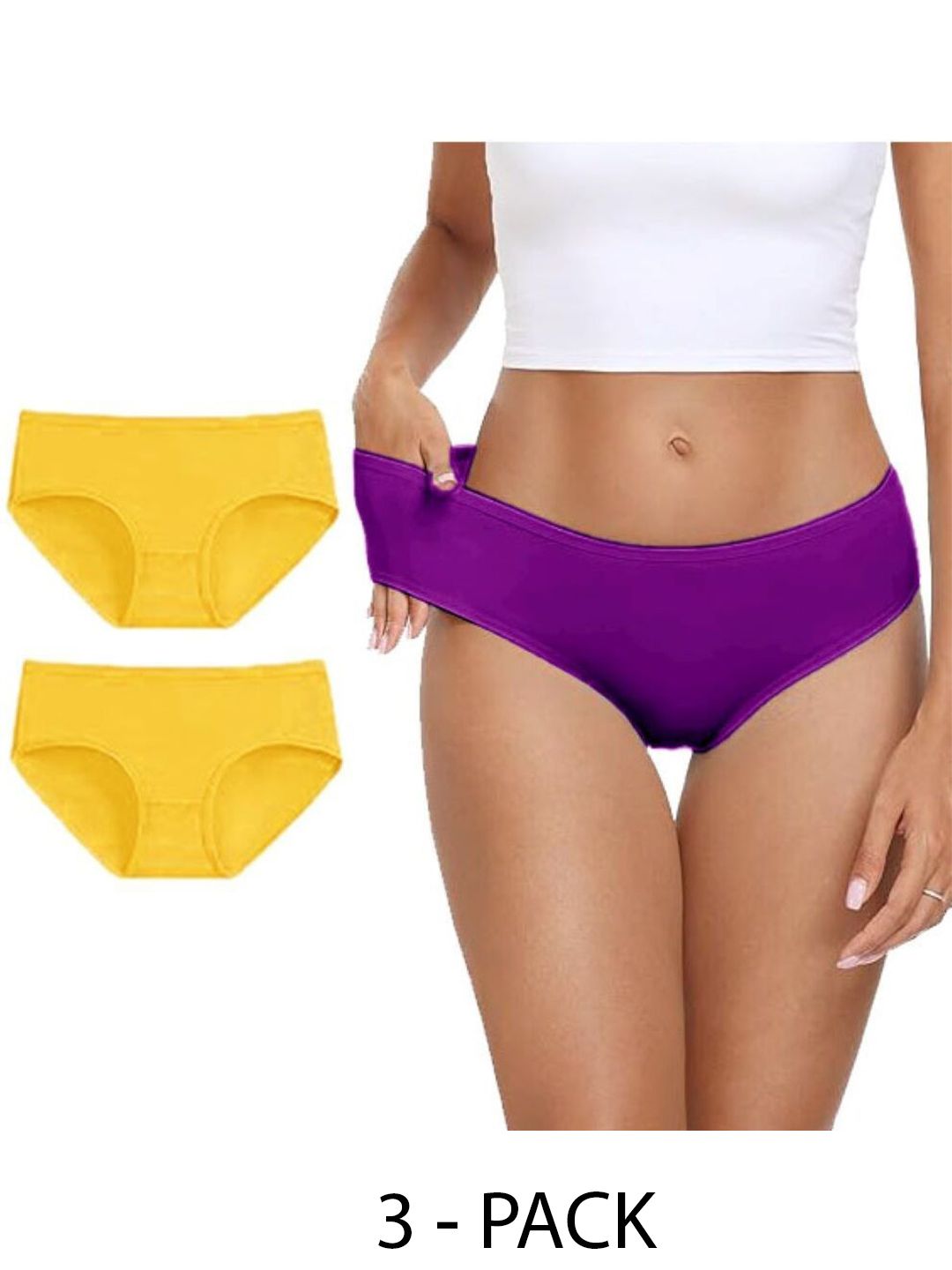 Diving Deep Women Plus Size Pack of3 Cotton Hipster Briefs-picture-22