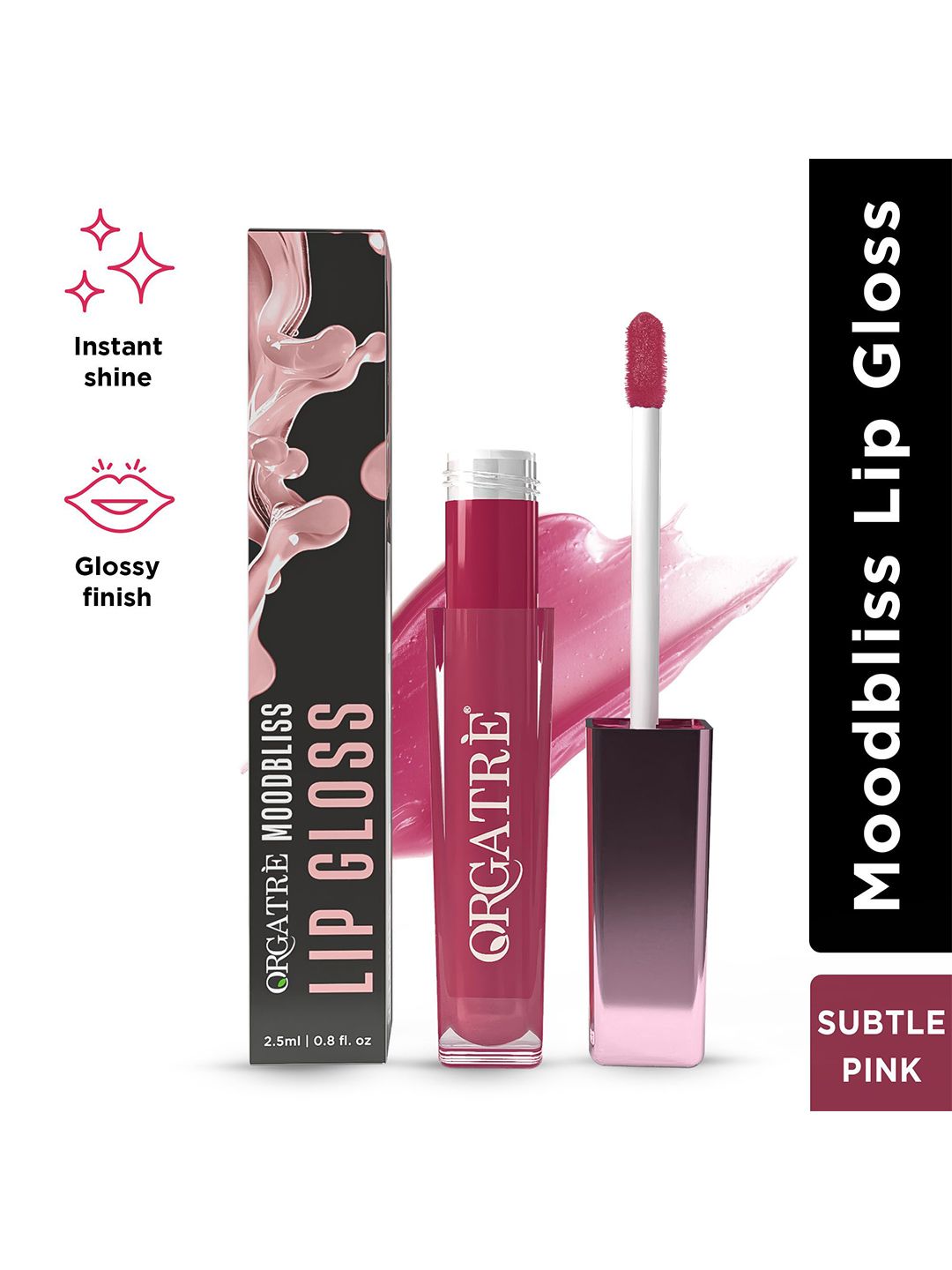 Orgatre Moodbliss Lip Gloss For Instant Shine & Glossy Finish- 2.5 ml- Subtle Pink-picture-16