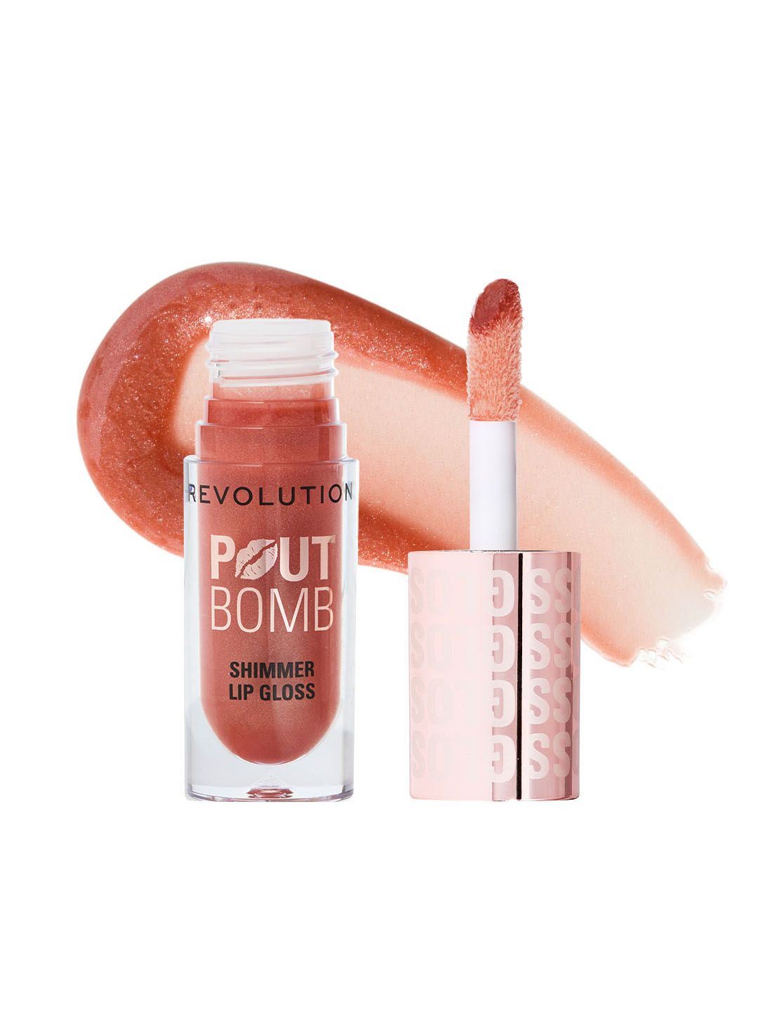 Makeup Revolution London Pout Bomb Shimmer Lip Gloss 4.5ml - Nude Glow-image-15