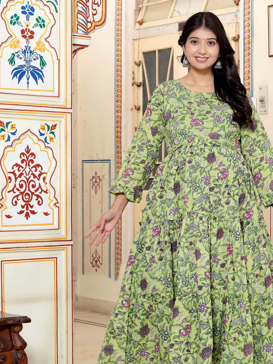 SILAKIVA Women Floral Printed Floral Anarkali Kurta-picture-14