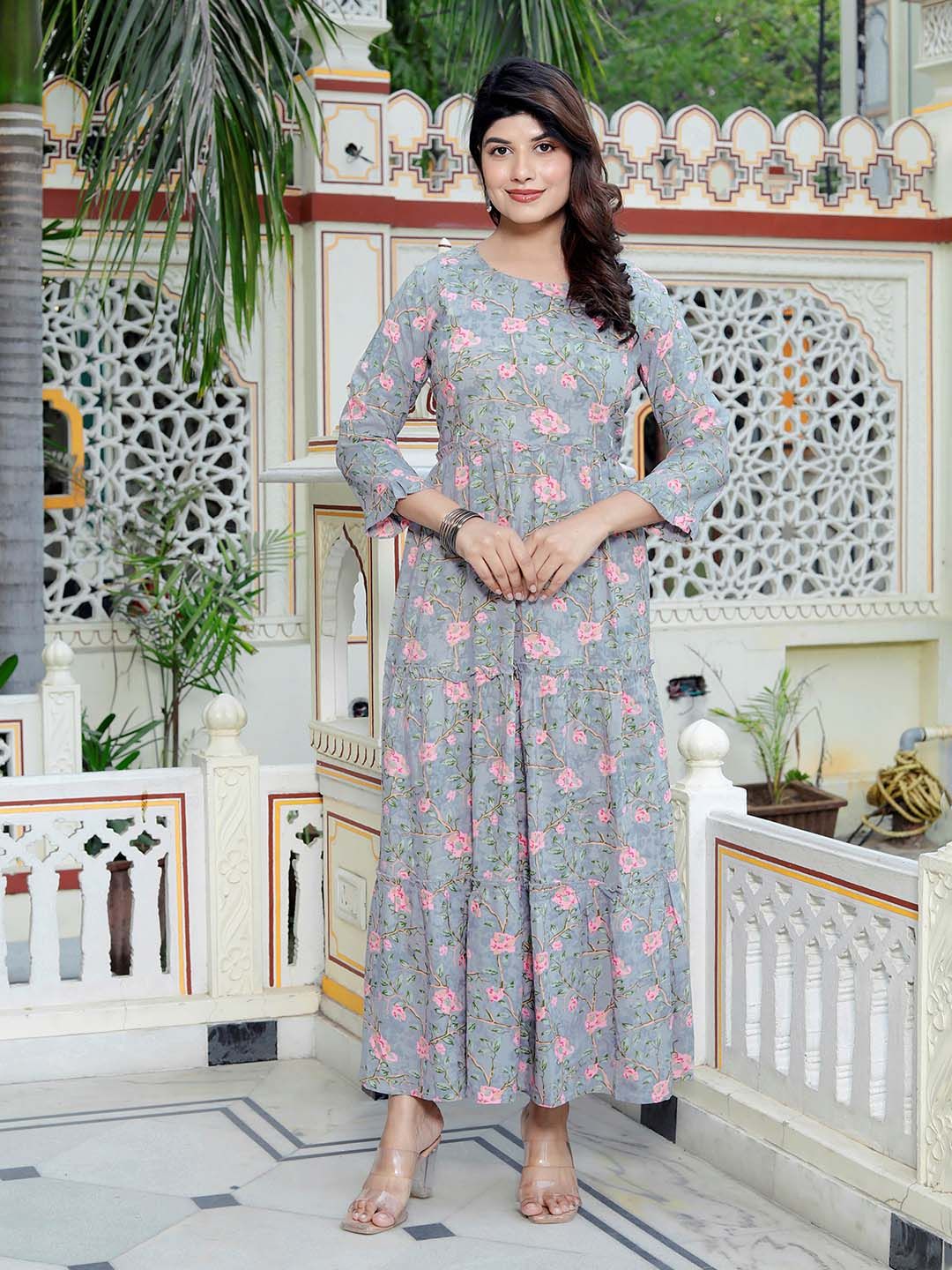 SILAKIVA Women Floral Printed Floral Anarkali Kurta-picture-11