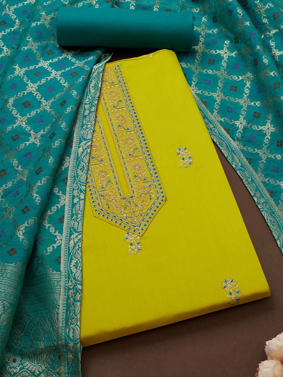 Soch Floral Embroidered Unstitched Dress Material-picture-12