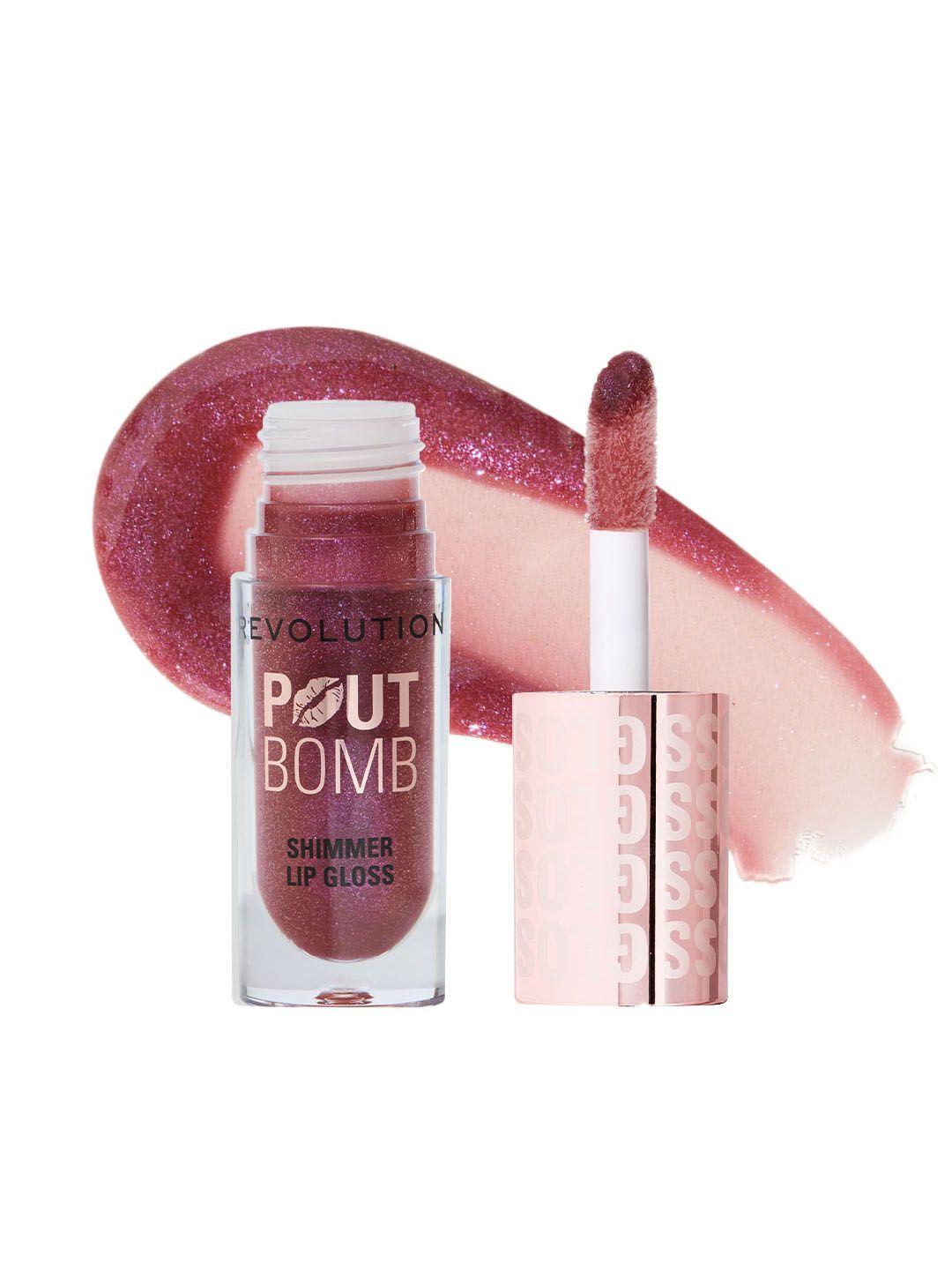 Makeup Revolution London Pout Bomb Shimmer Lip Gloss 4.5ml - Berry Lustre-picture-16