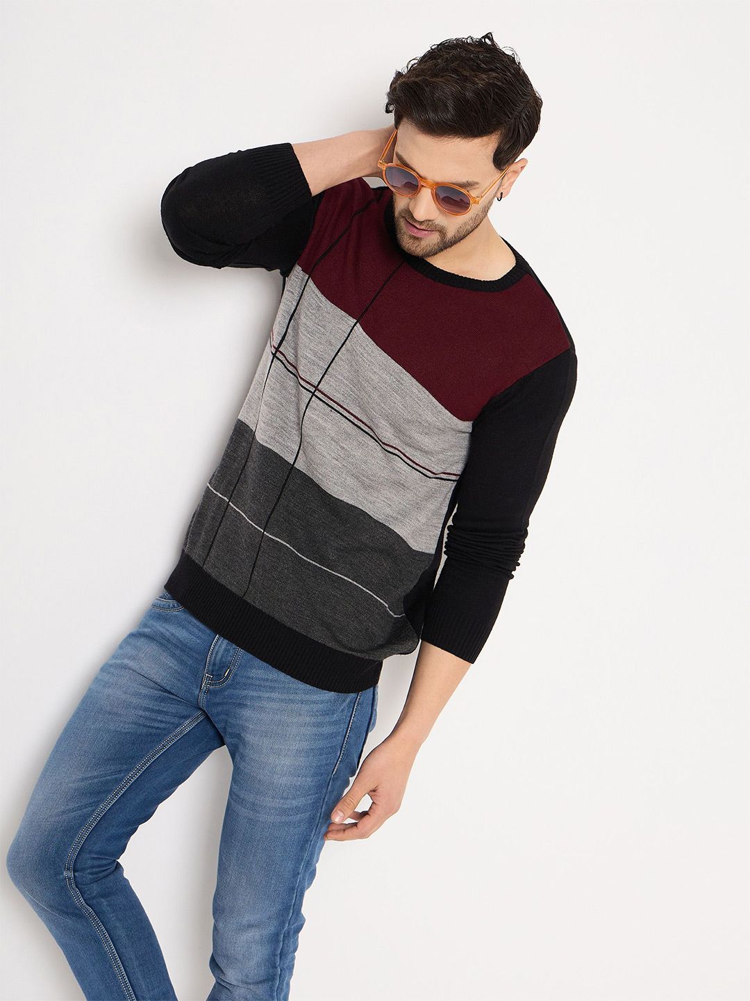 Club York Men Colourblocked Pullover-picture-56