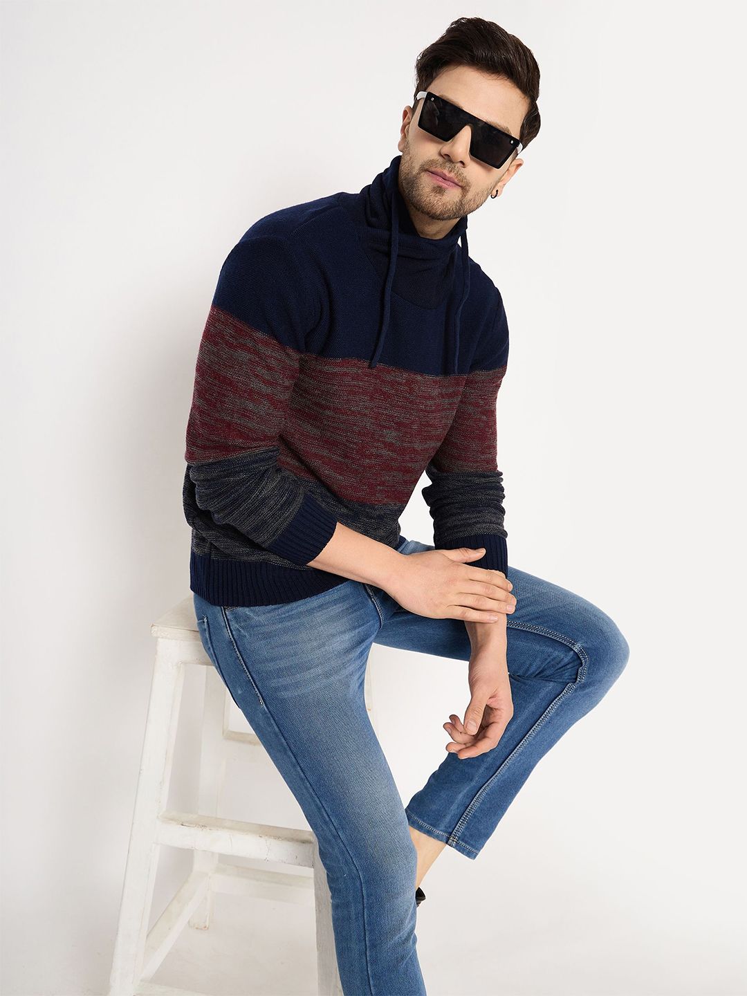 Club York Men Colourblocked Pullover-picture-34