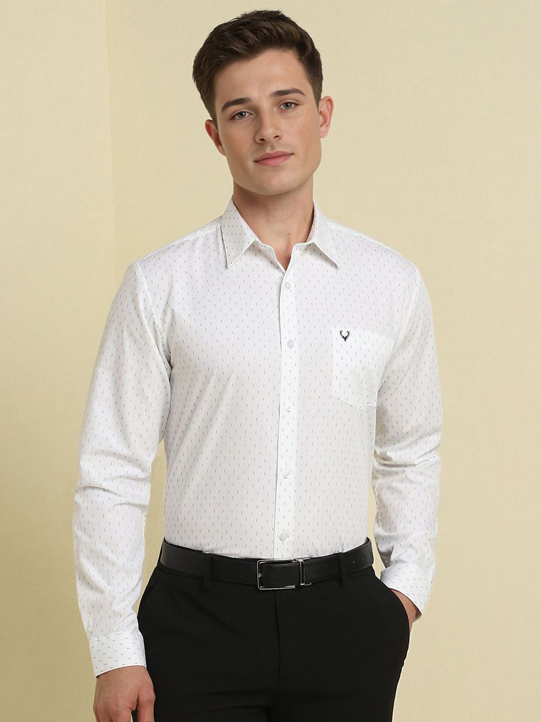 Allen Solly Men Slim Fit Spread Collar Geometric Printed Cotton Formal Shirt-picture-33