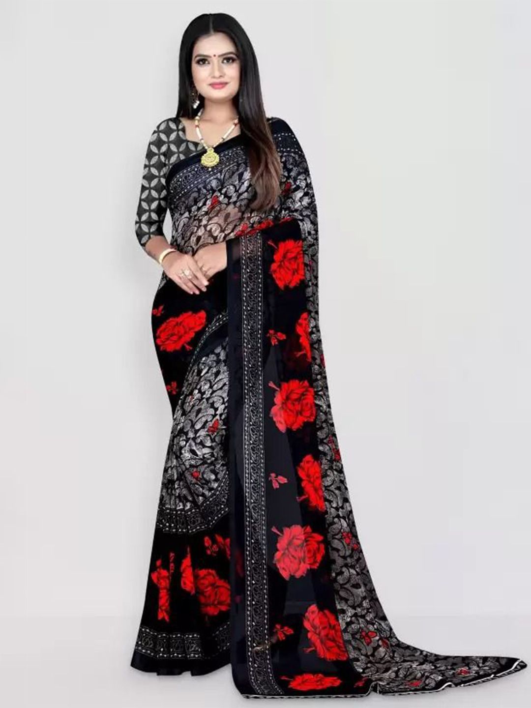 KALINI Floral Pure Georgette Saree-picture-16