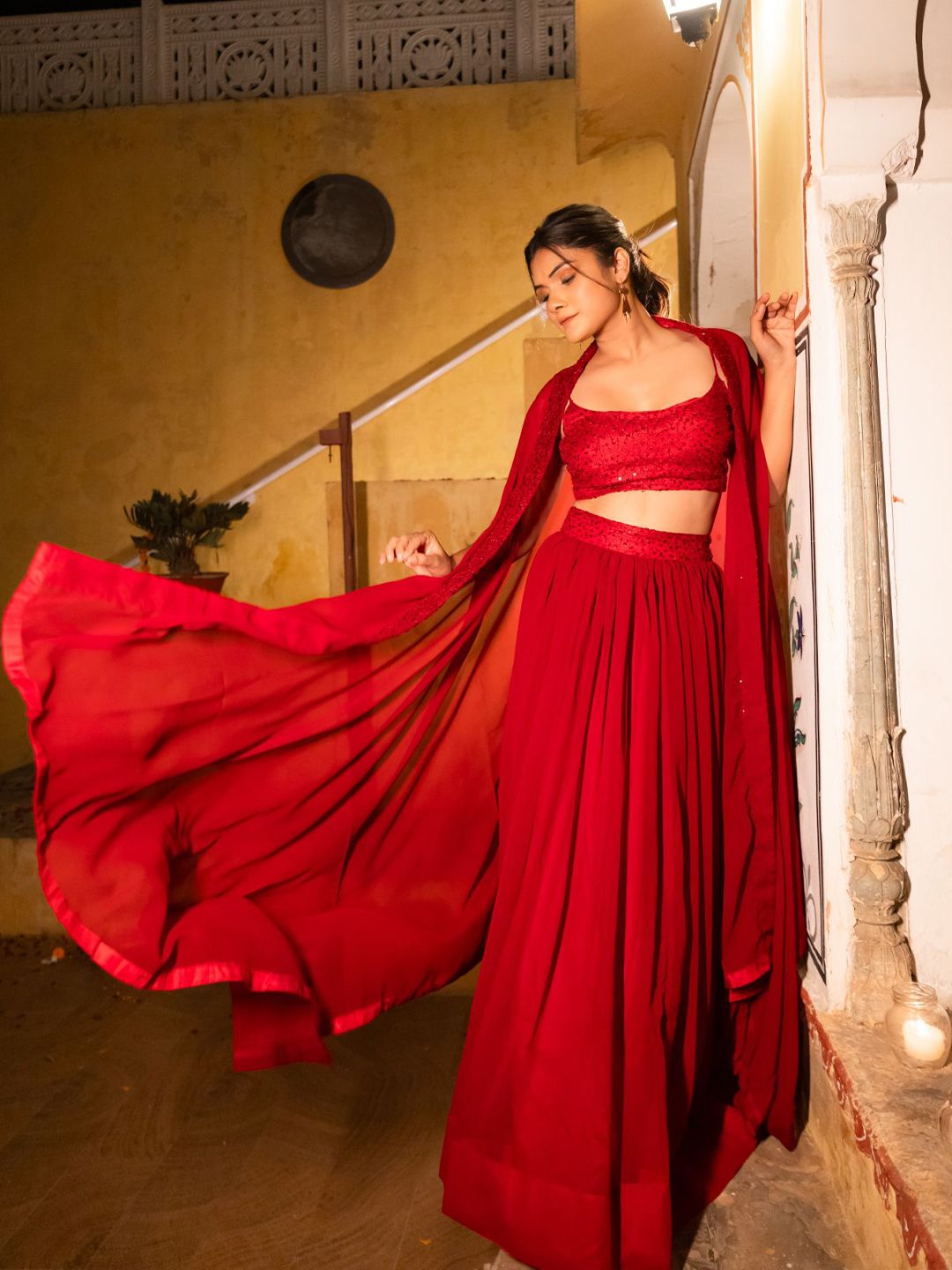 Deasha Embroidered Sequinned Ready to Wear Lehenga &-image-40