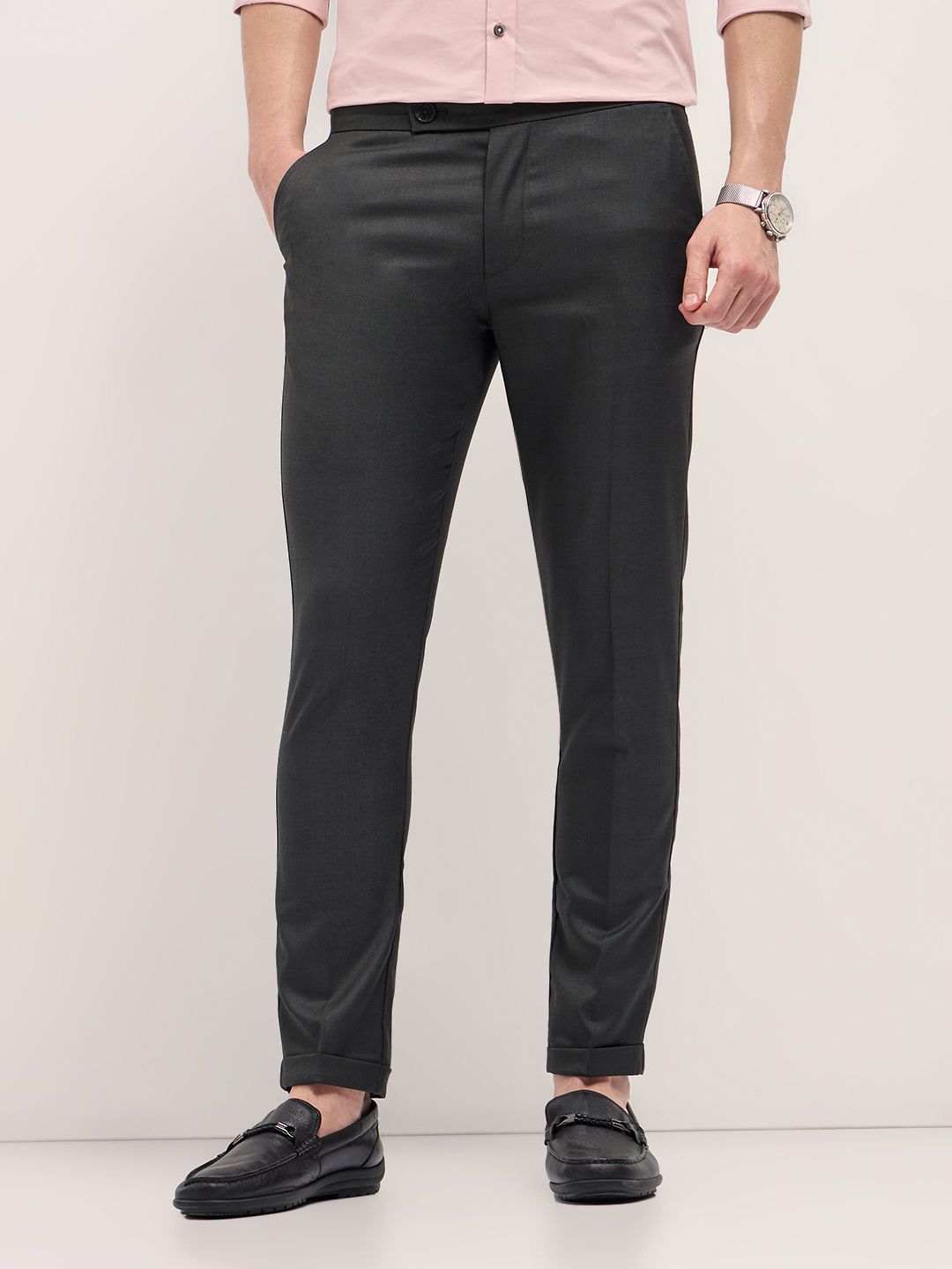 THE BEAR HOUSE Men Slim Fit Formal Trousers-picture-18