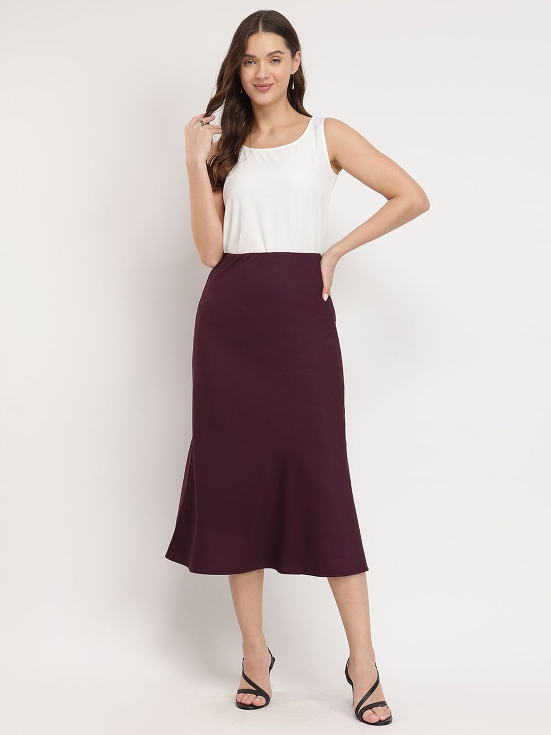 FableStreet Women A-line Skirt - Wine-picture-11
