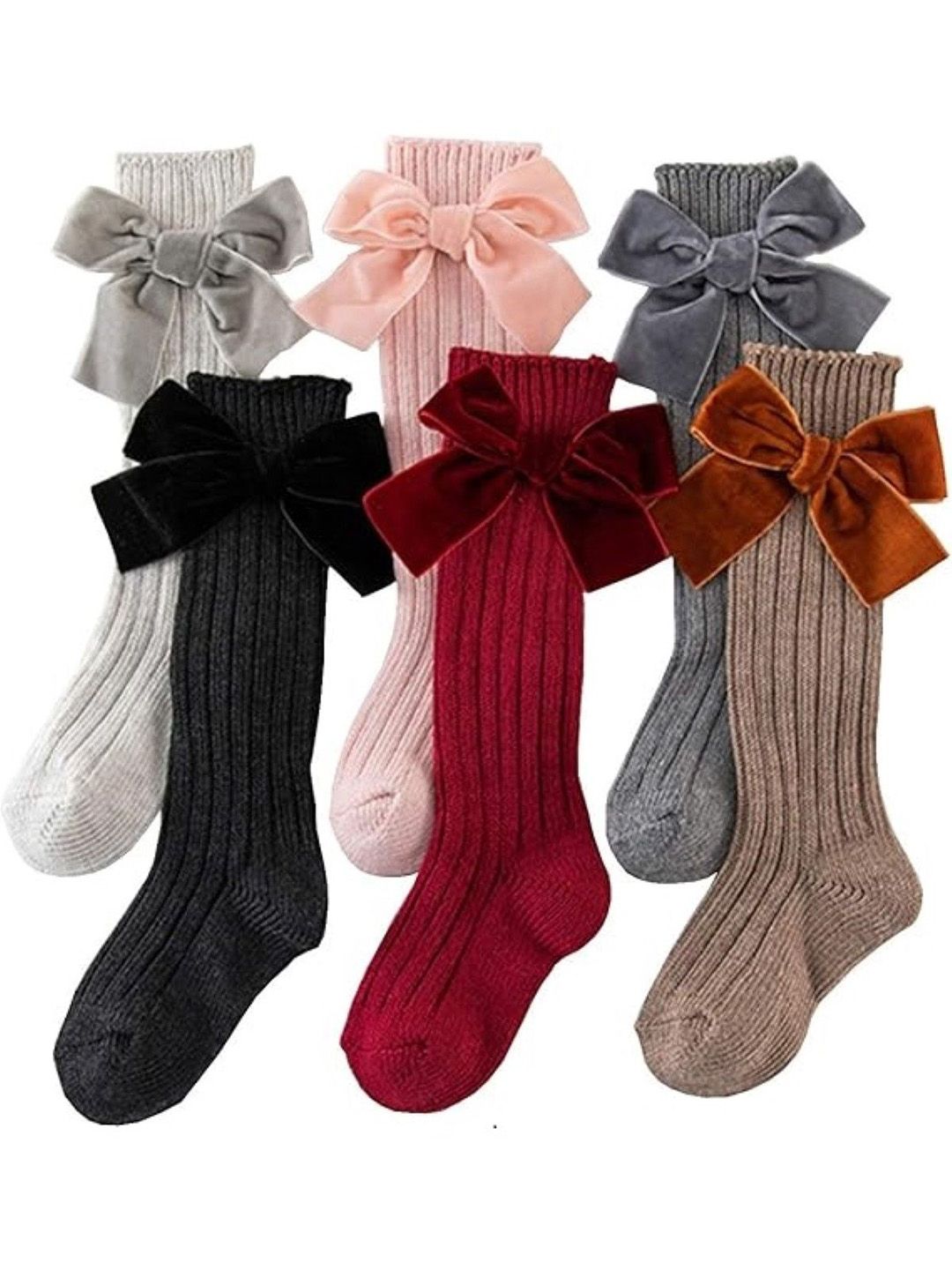 EL REGALO Girls Pack Of 6 Calf-Length Socks-picture-15