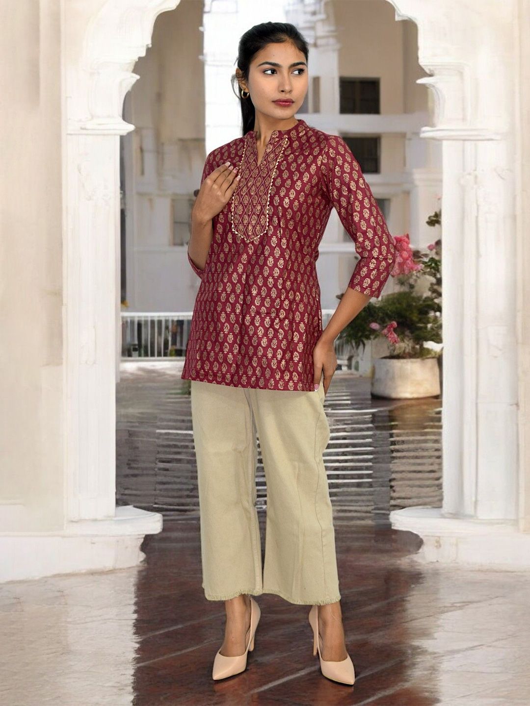 JAIPUR HAND BLOCK Ethnic Motifs Printed Pure Cotton Kurti-picture-13