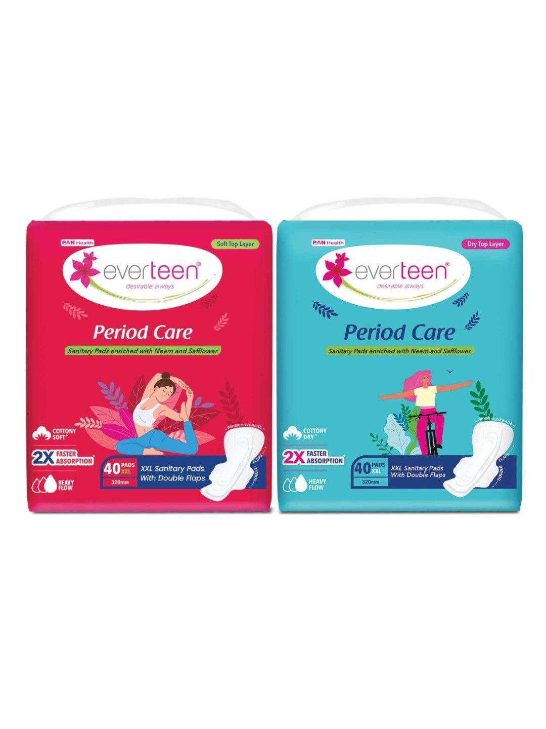 everteen Set Of 2 Soft & Dry Sanitary Pads With Neem Safflower - XXL - 40-Pcs Each-image-23