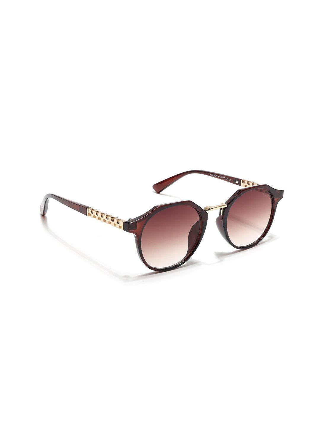 Voyage Round Sunglasses for Women (Brown & Clear Lens | Brown Frame - MG6427)-image-19