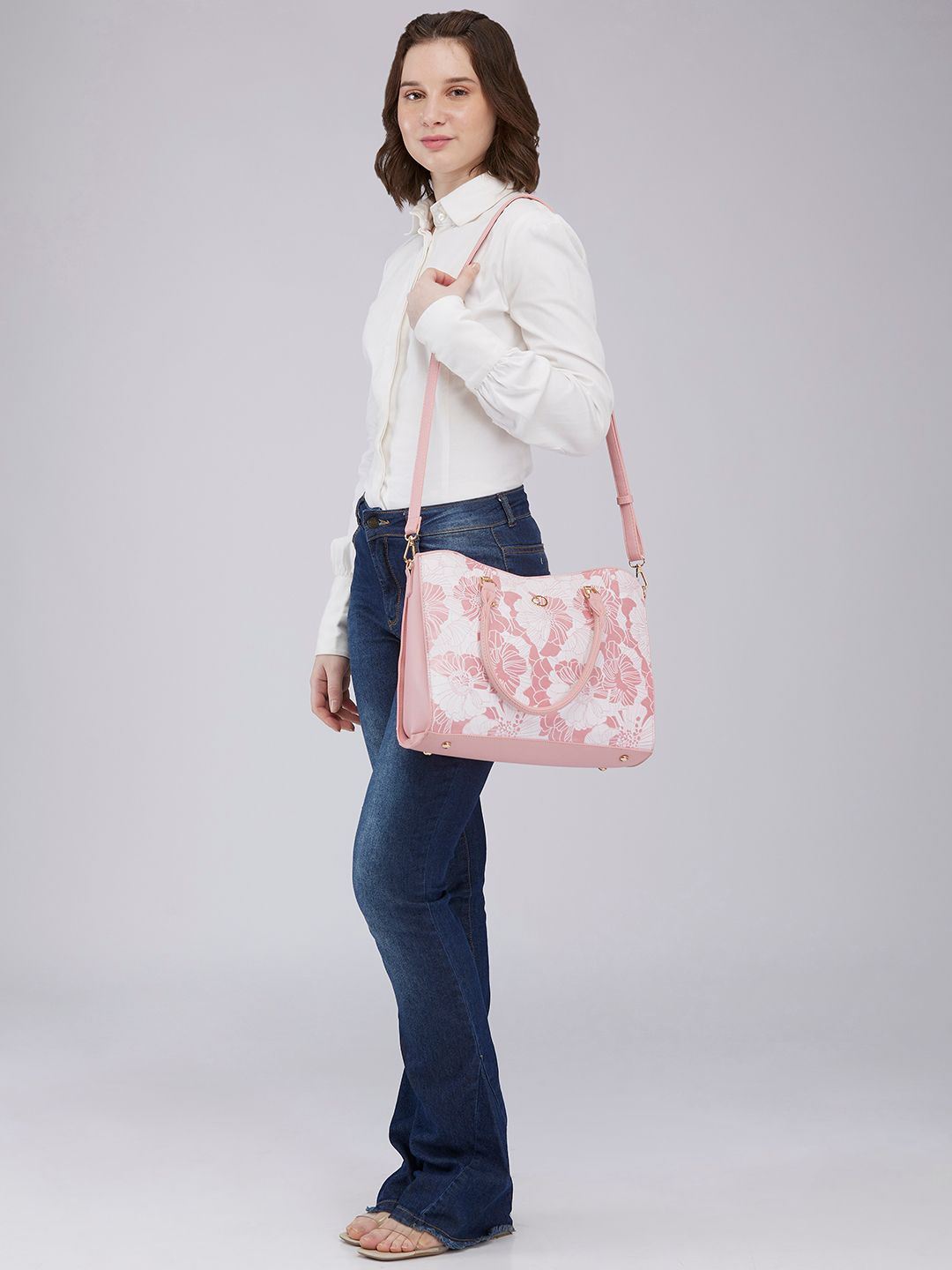 Caprese Floral Printed Structured Shoulder Bag-picture-23