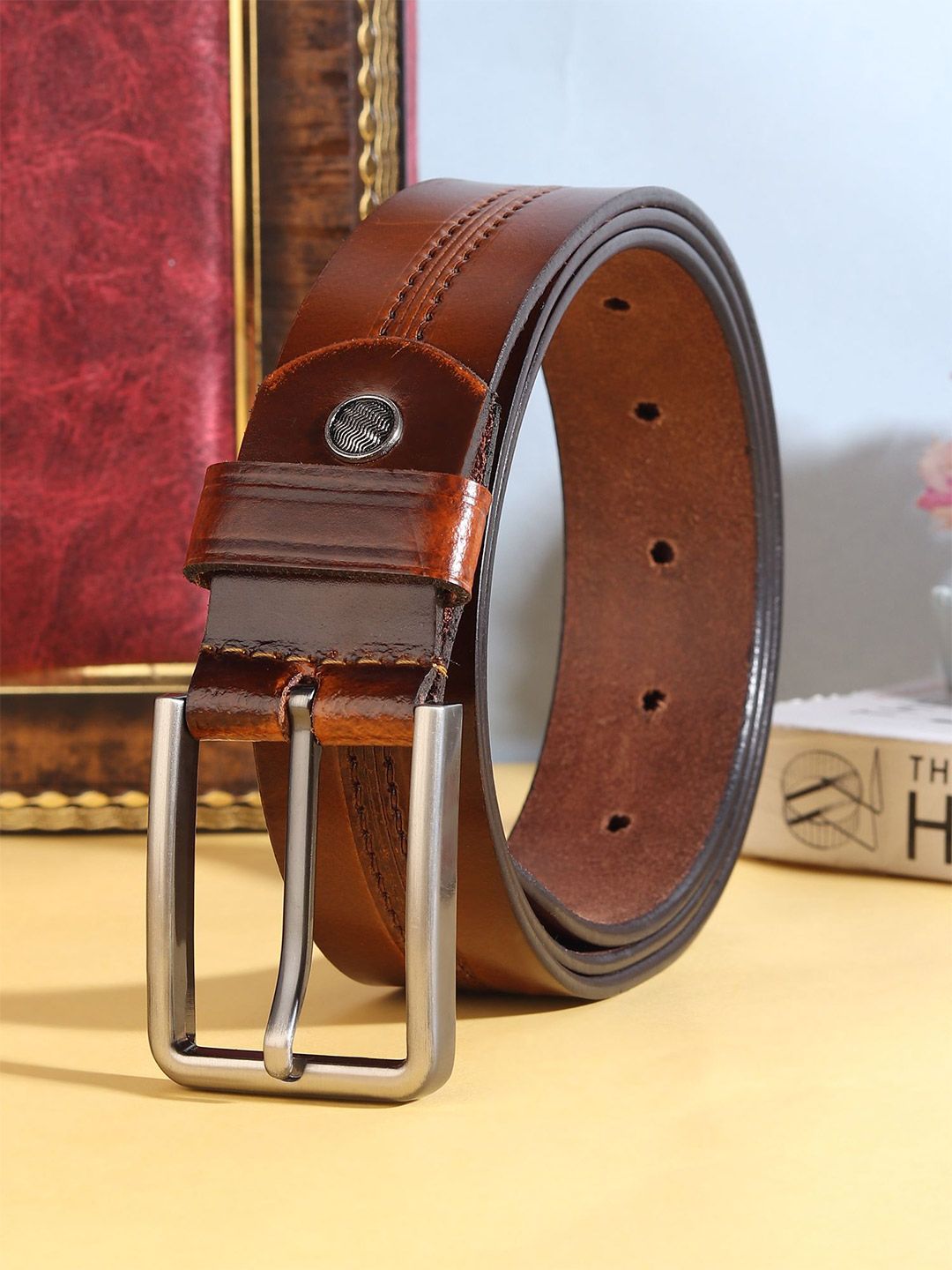 Provogue Men Textured Leather Formal Belt-picture-25