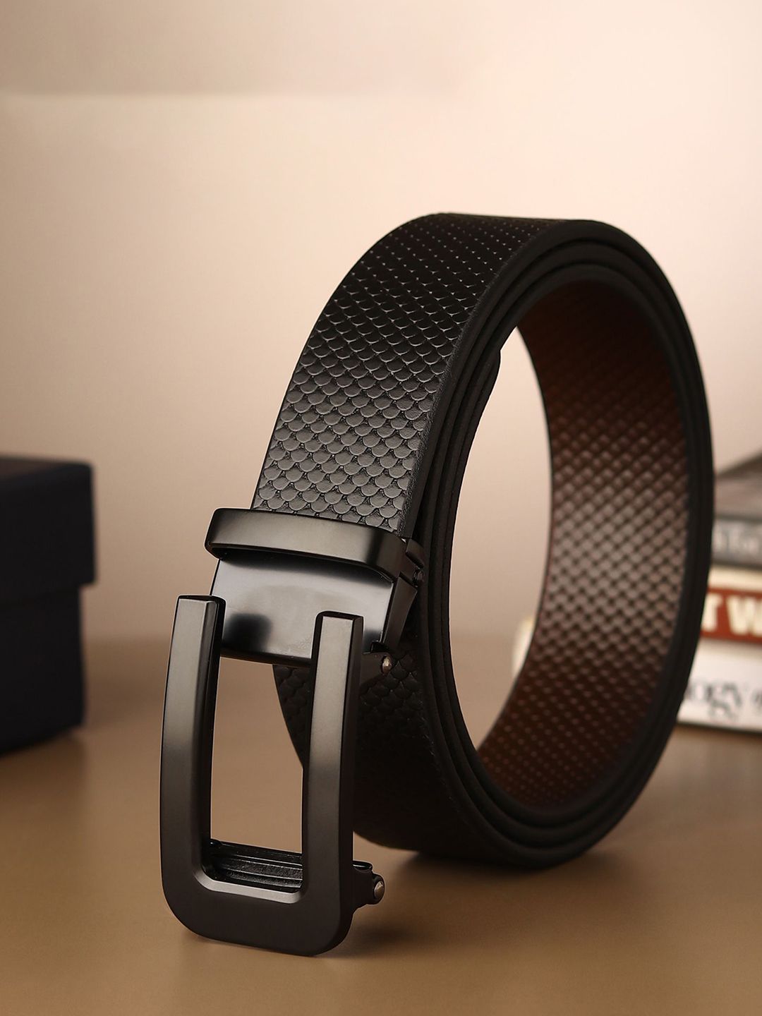 Provogue Men Textured Leather Belt