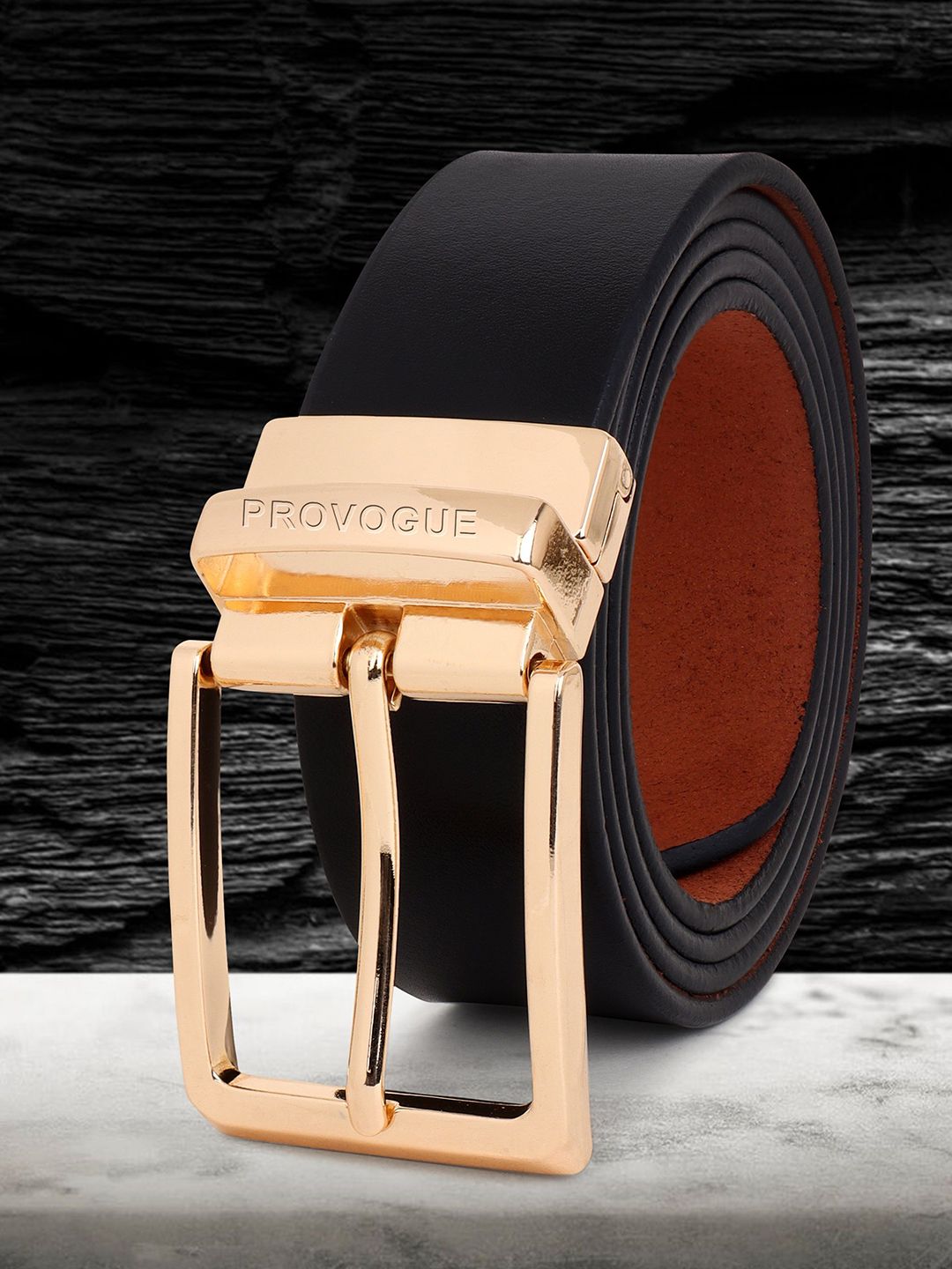 Provogue Men Textured Leather Formal Belt-picture-41