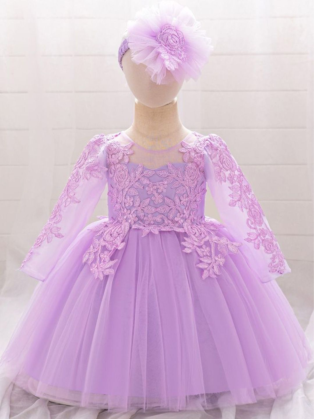 LULU & SKY Girls Fit & Flare Tulle Dress With Headband-picture-34
