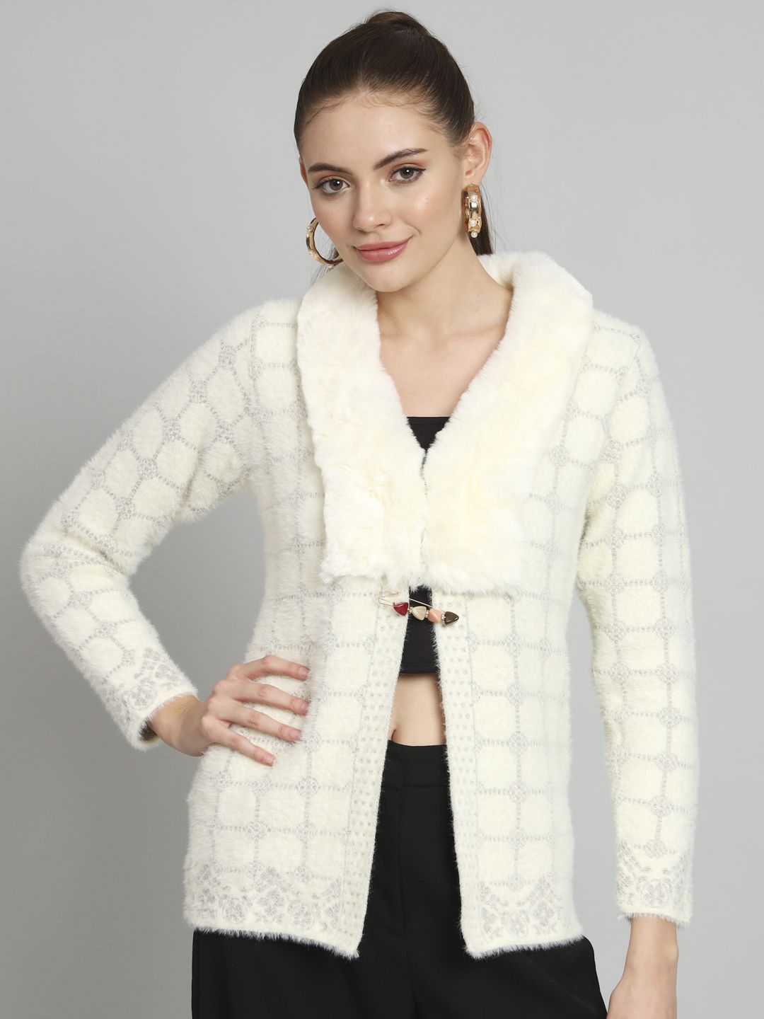 Chemistry Women Checked Shrug-picture-22