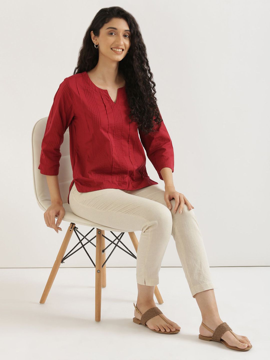 Women Raspberry Top Buy SAADAA Women Raspberry Solid Everyday Cotton Top For Casual ...