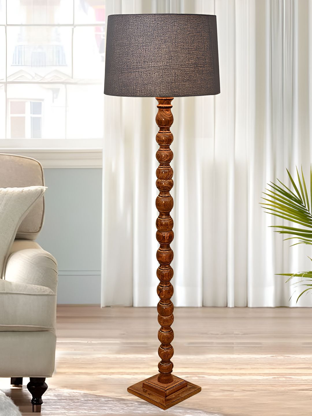 Homesake Grey & Brown Wooded FloorLamp-picture-32