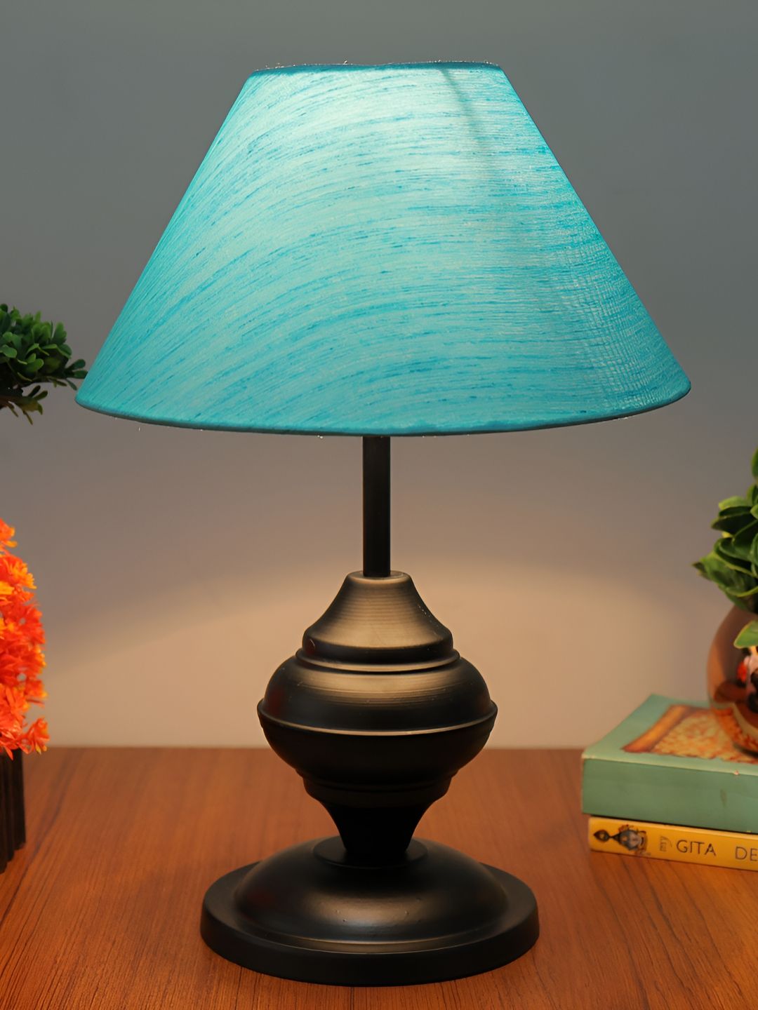Homesake Blue Metal Industrial Cylindrical Shaped Table Lamp-image-36