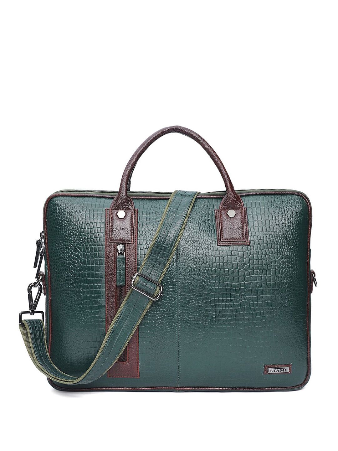Stamp Unisex Leather Laptop Bag-picture-17