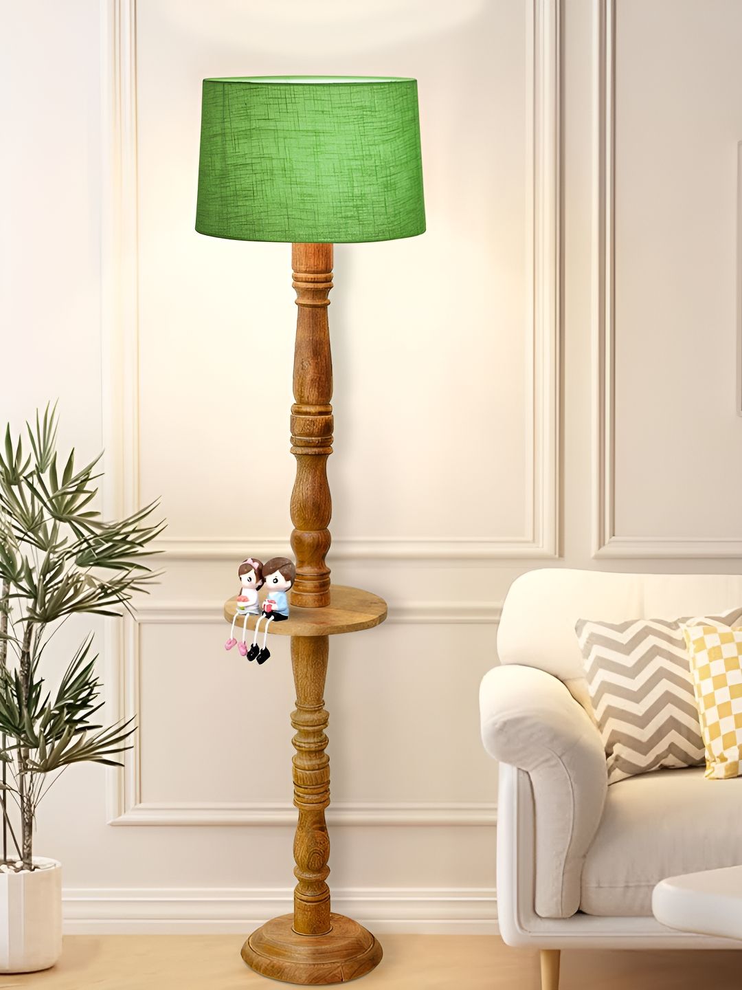 Homesake Green & Brown Textured Wood FloorLamp-picture-34
