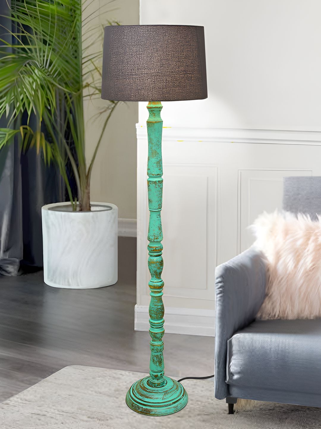 Homesake Grey & Blue Textured Wood FloorLamp-picture-37