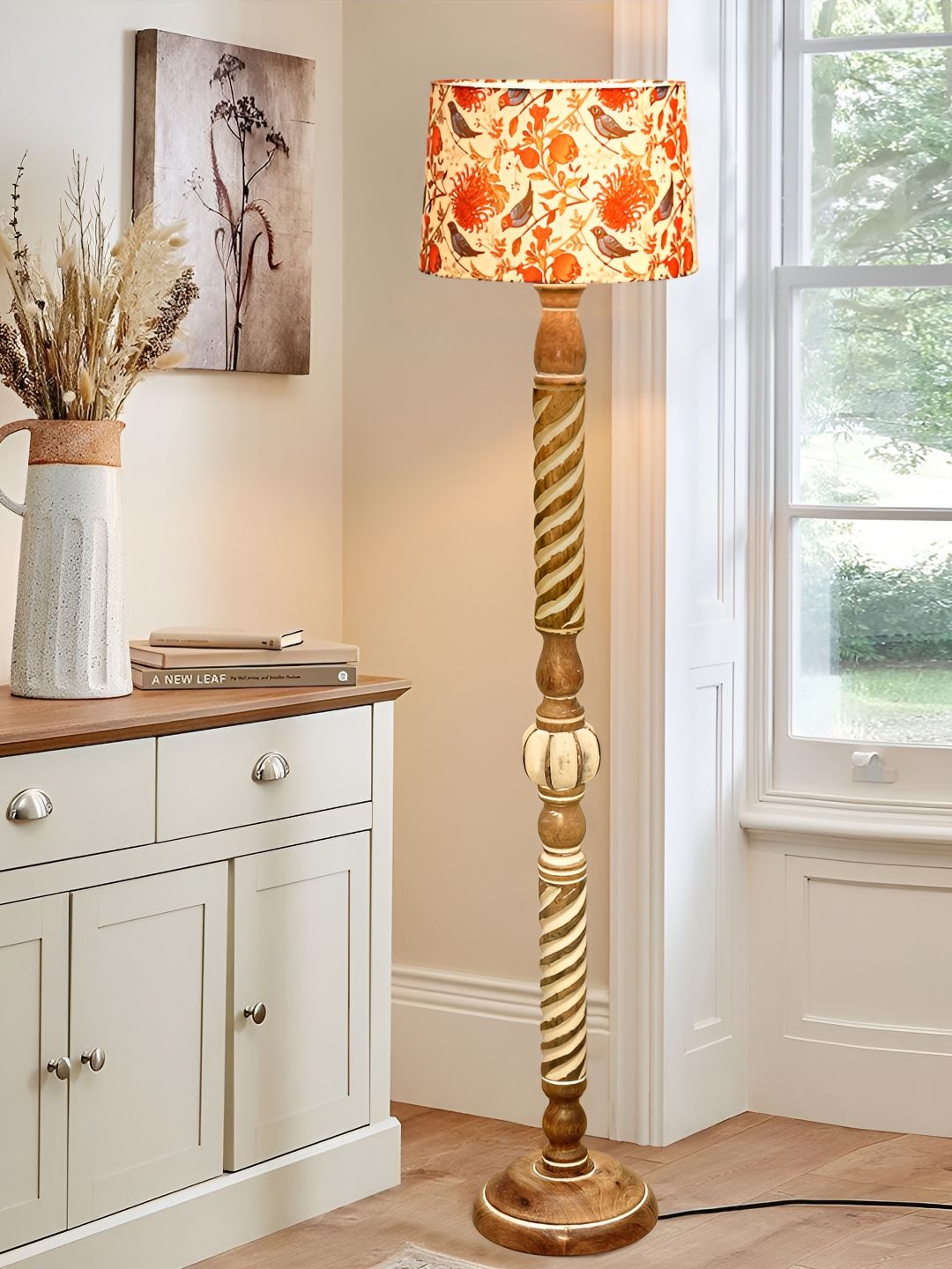 Homesake Red & Blue Printed Wood FloorLamp-image-9