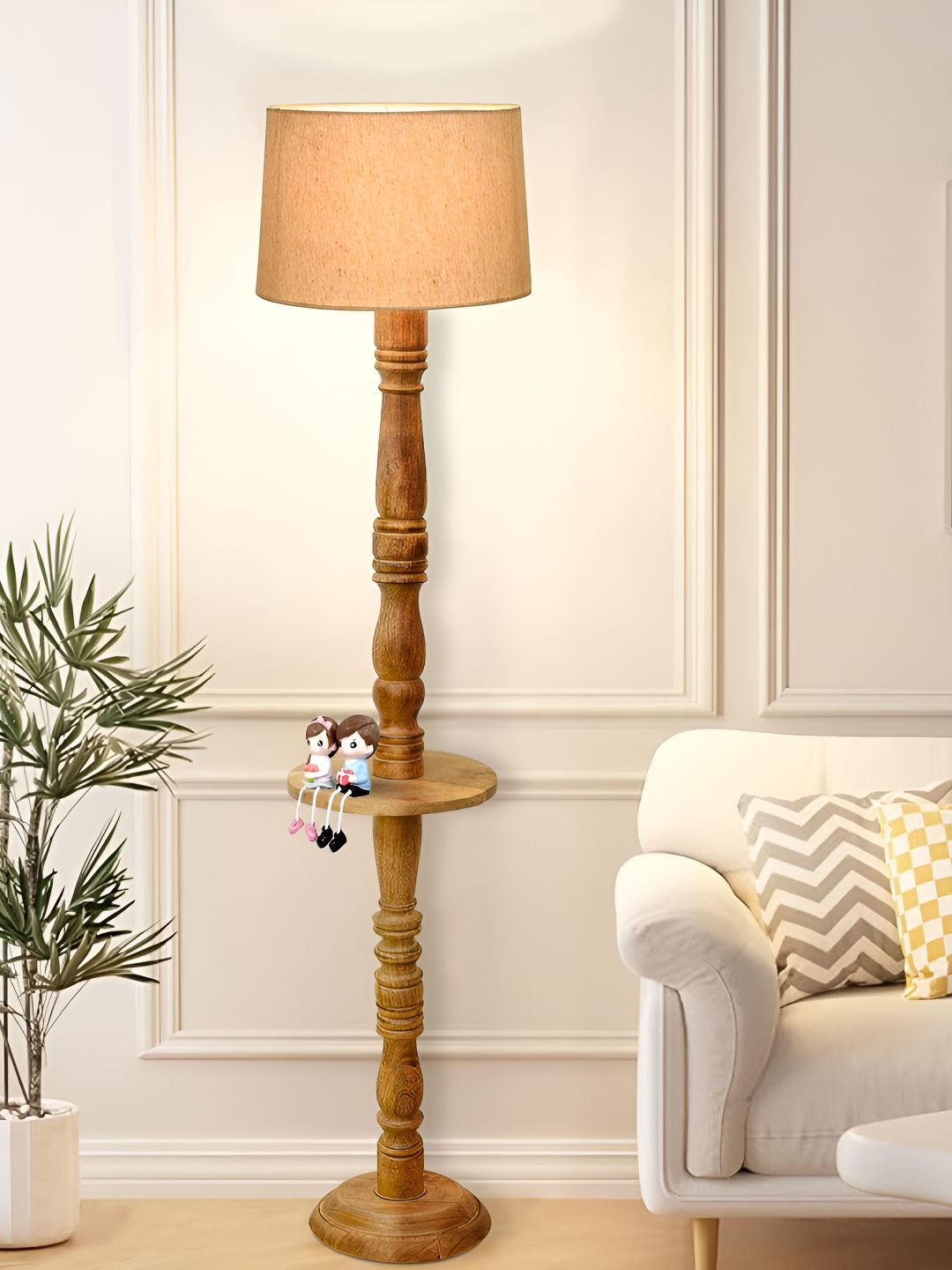 Homesake Grey & Brown Textured Wood FloorLamp-picture-33