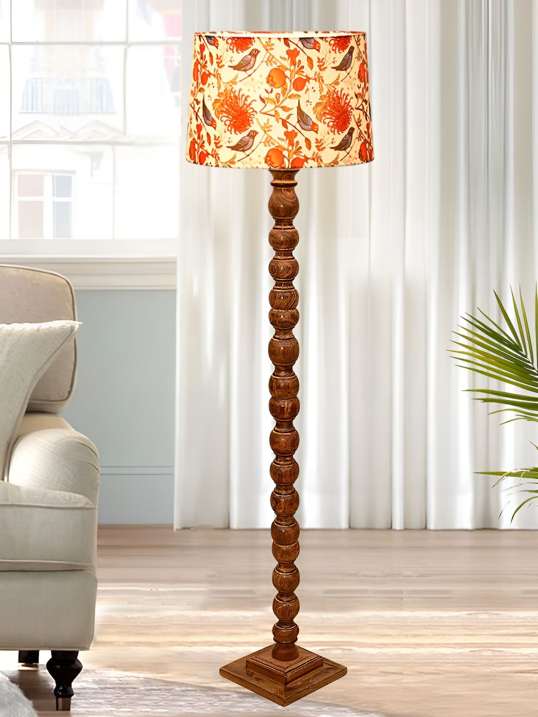 Homesake Red & Blue Printed Wood FloorLamp-image-7