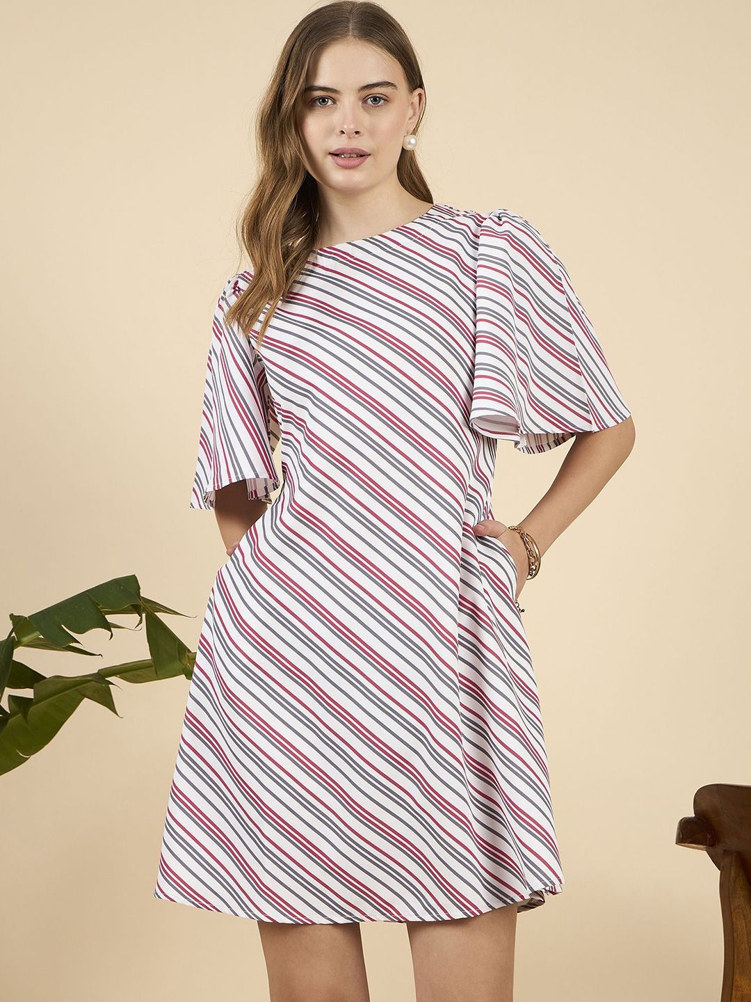 Mast & Harbour Women Striped A-Line Mini Dress-picture-37