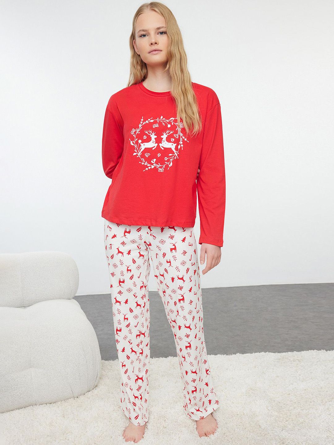 Trendyol Women Printed Night suit-picture-23