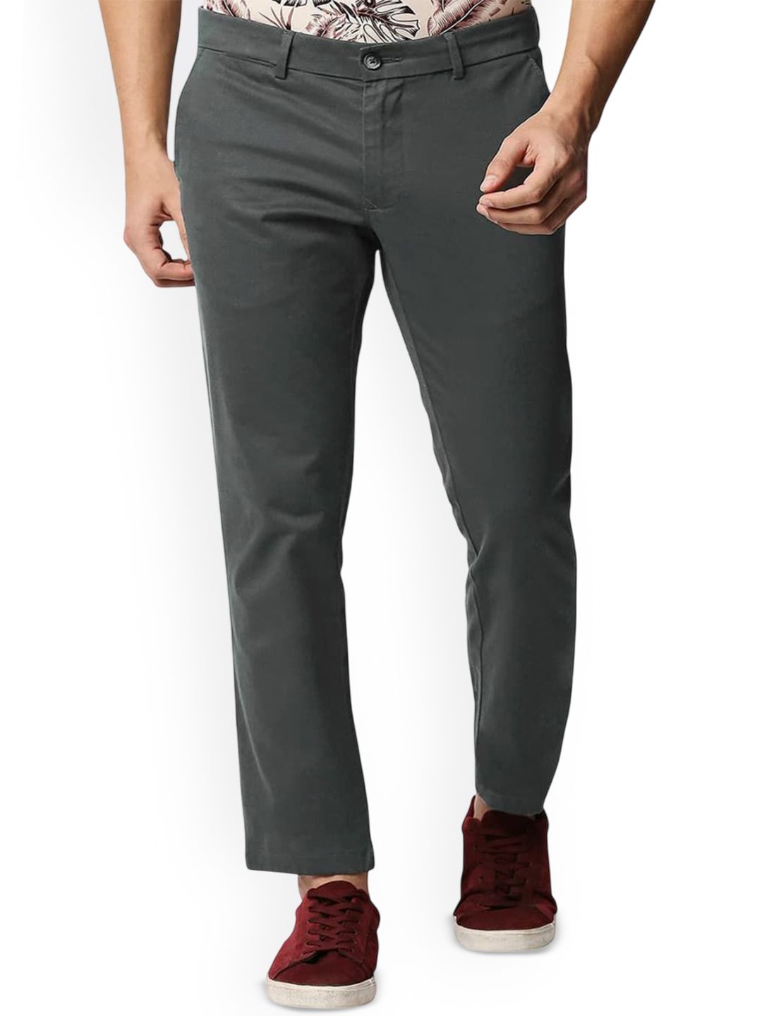 Basics Men Skinny Fit Low-Rise Cotton Trousers-picture-19