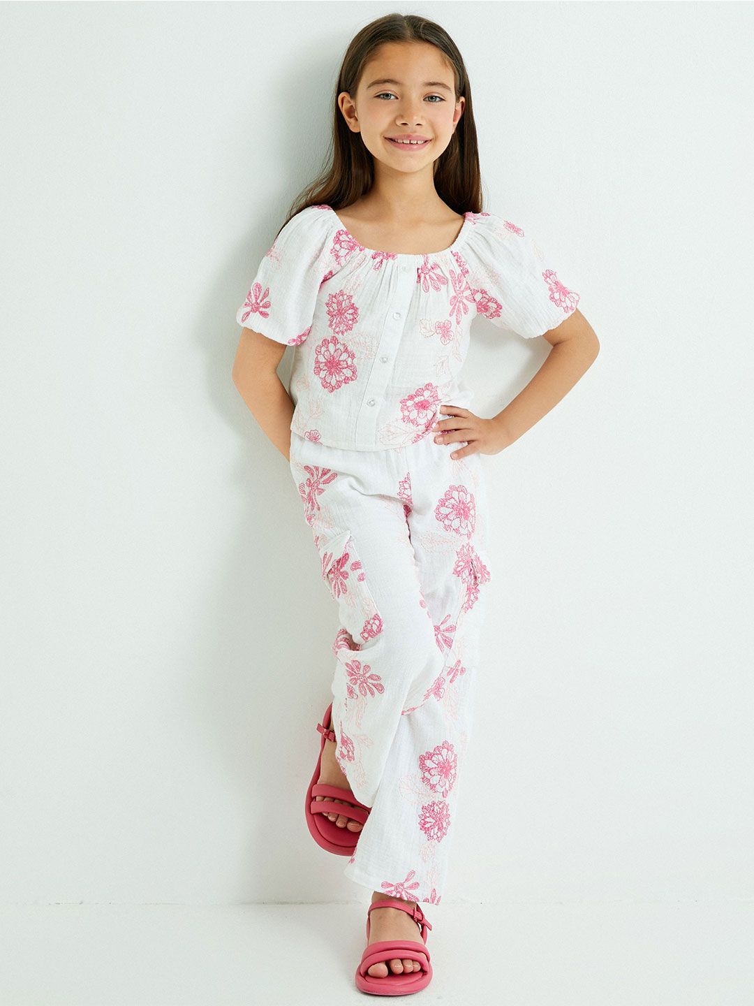 Koton Floral Print Flutter Sleeve Cotton Top-picture-28