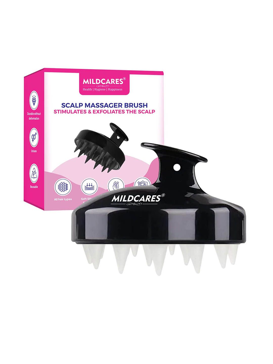 MILDCARES Scalp Massager & Exfoliator Brush For Anti Dandruff - Black-image-35