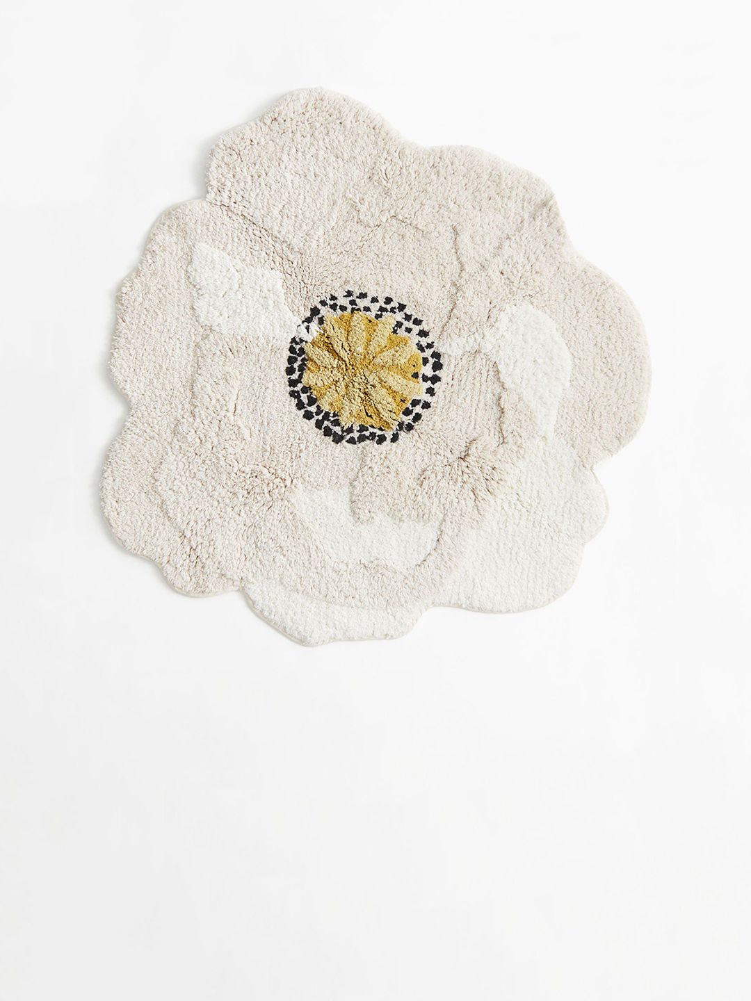 H&M Beige-Coloured Tufted Flower-Shaped Pure Cotton Bath Mat-picture-56