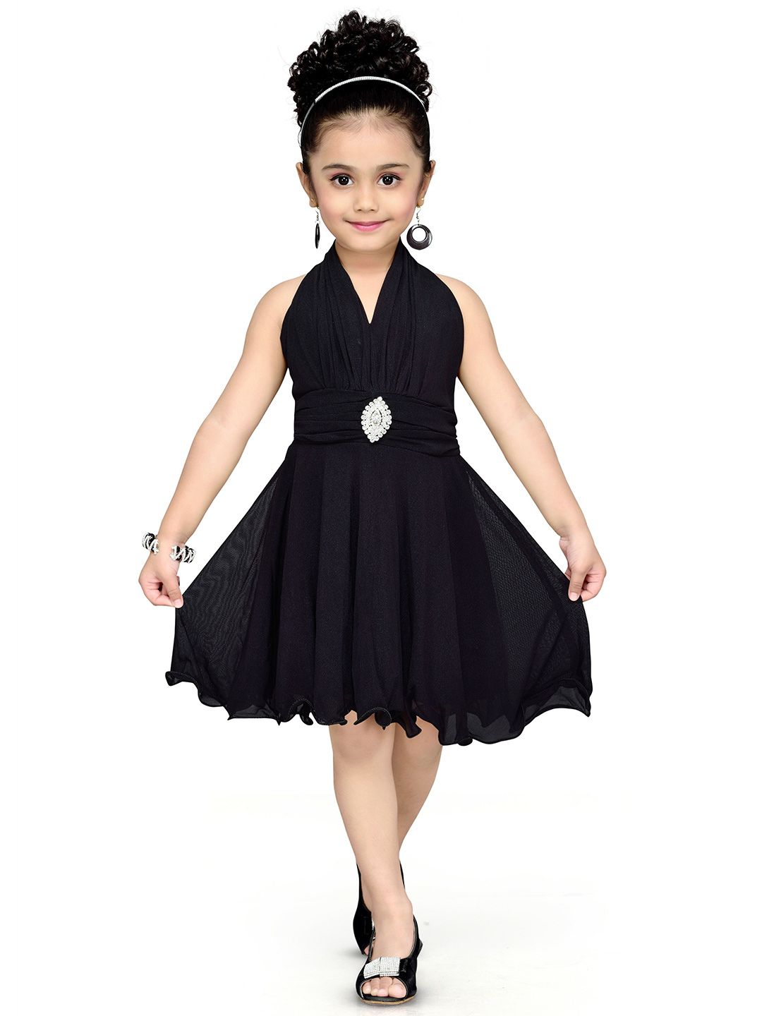 Sangria Girls Self Designed Frock-picture-21