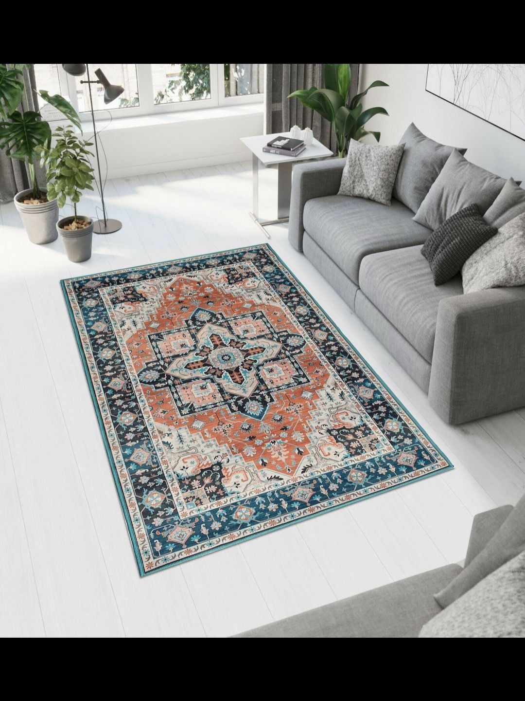 MAA HOME CONCEPT Red Ethnic Motifs Anti-Skid Woollen Carpet-picture-43