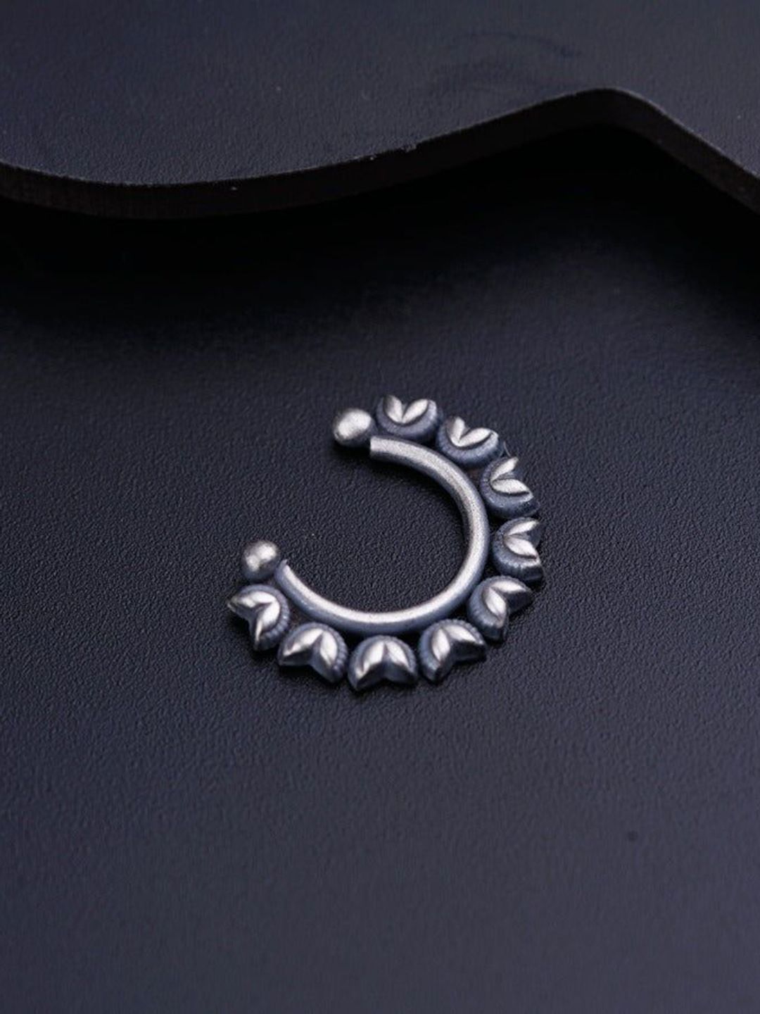 House of Aadyaa 925 Sterling Silver Leaves Septum Nosepin-picture-17