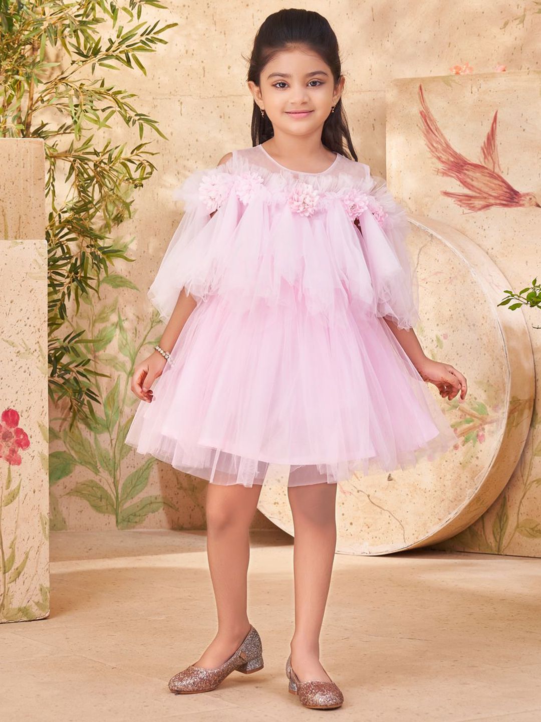 Sangria Girls Self Design Fit & Flared Dress-image-39