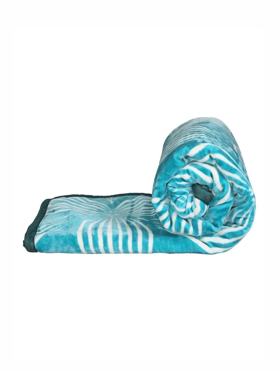 CHICERY Blue & White Geometric Mink Heavy Winter Double Bed Blanket-image-49