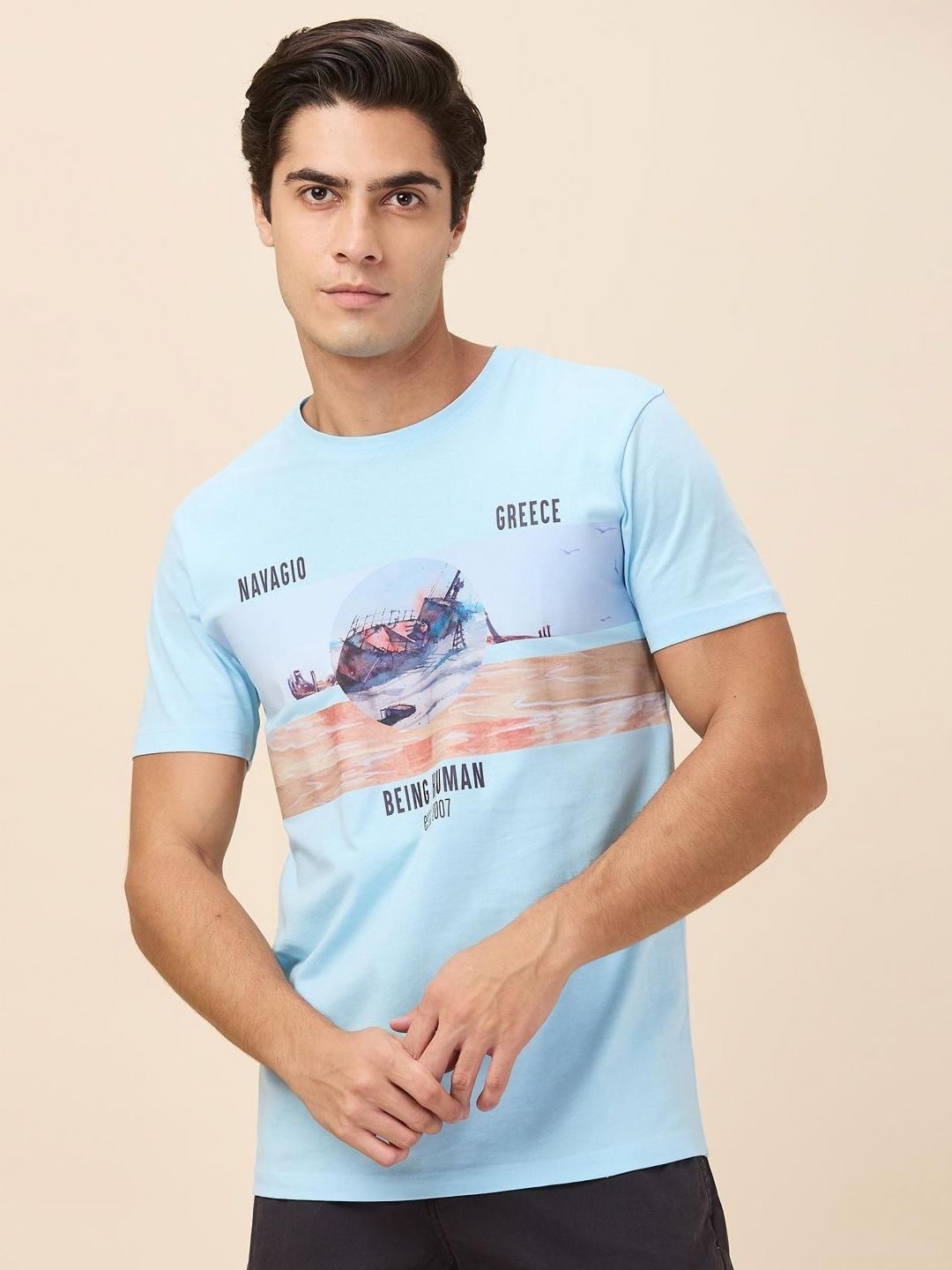 Being Human Men Graphic Printed Round Neck Cotton Slim Fit T-shirt-picture-17