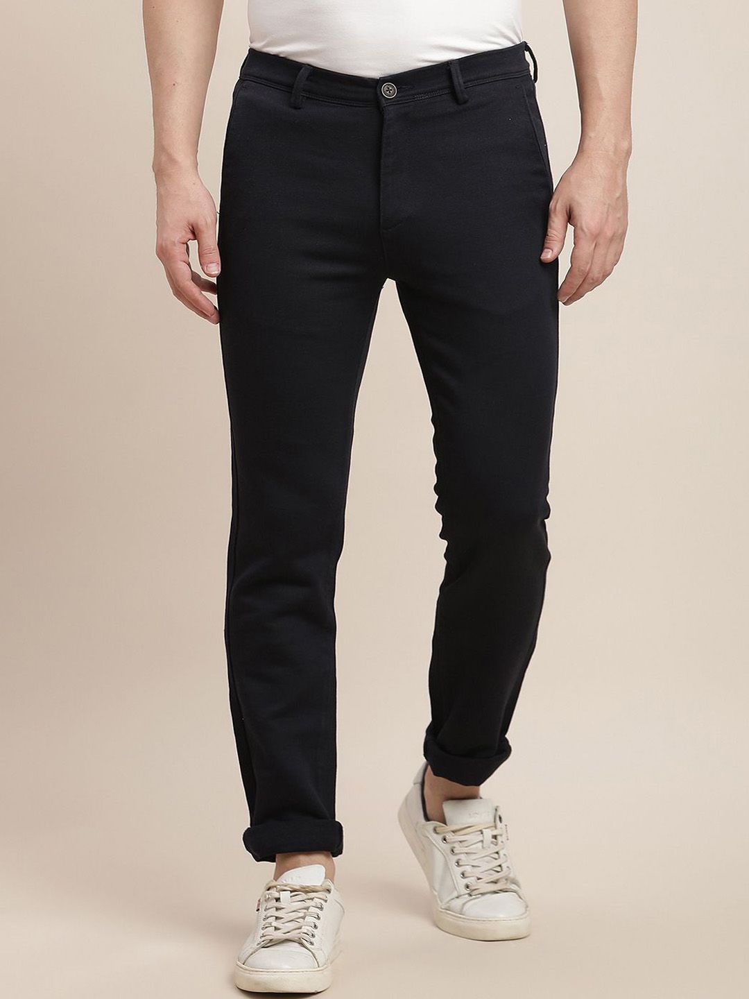 Turtle Men Relaxed Skinny Fit Mid-Rise Cotton Chinos Trouser-picture-10